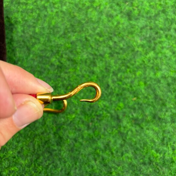 Hermes Woven Leather Choker and Bracelet Red and Gold - Picture 6 of 7